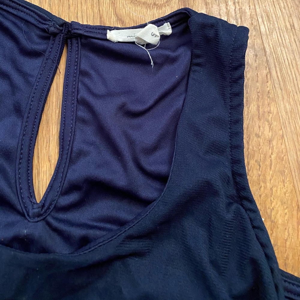 Blue Ruffle Tank Top Blouse - Picture 2 of 3